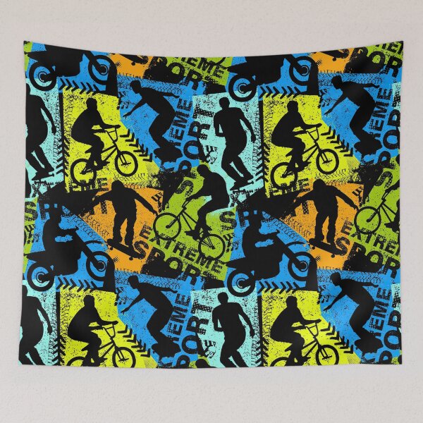 Aperçu de l'œuvre Modèle de patin BMX moto coloré grunge créée et vendue par HayleyAnn79.