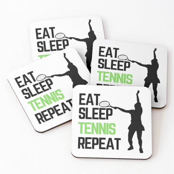 Artikelvorschau, Eat Sleep Tennis Repeat - Black Green Girl 3 entworfen und verkauft von GymWearDepot.