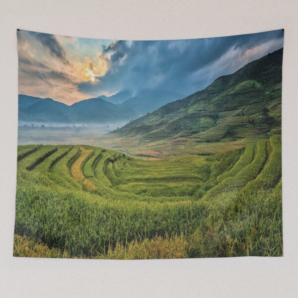 Item preview, Beautiful Rice Field Photography - Cloudy Sky designed and sold by Tjokko-chan.