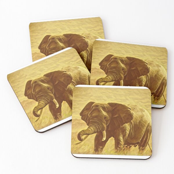 Item preview, Gold African Safari Majestic Elephant Animal Wildlife Print designed and sold by TheWildFlix.