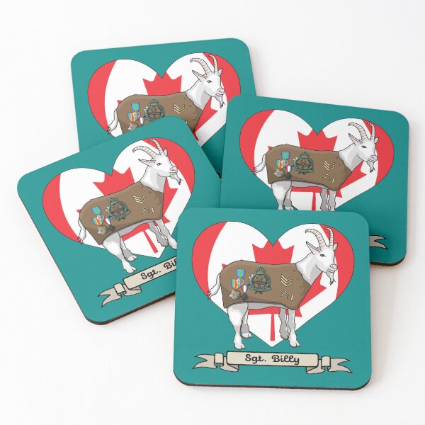 Item preview, Sergeant Billy the Goat Canadian Hero on Heart Canadian flag tee-shirt   designed and sold by BrokeHumor.