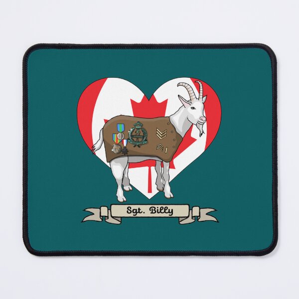 Item preview, Sergeant Billy the Goat Canadian Hero on Heart Canadian flag tee-shirt designed and sold by BrokeHumor.