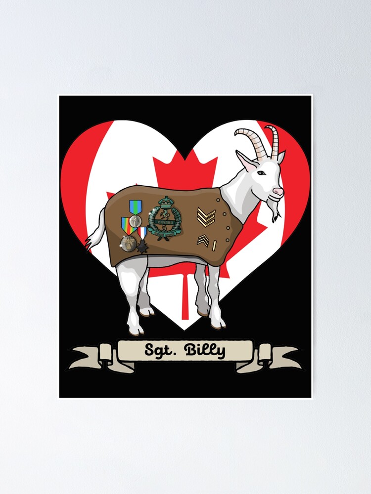 "Sergeant Billy the Goat Canadian Hero on Heart Canadian flag tee-shirt