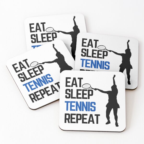 Artikelvorschau, Eat Sleep Tennis Repeat - Black Blue Girl 3 entworfen und verkauft von GymWearDepot.
