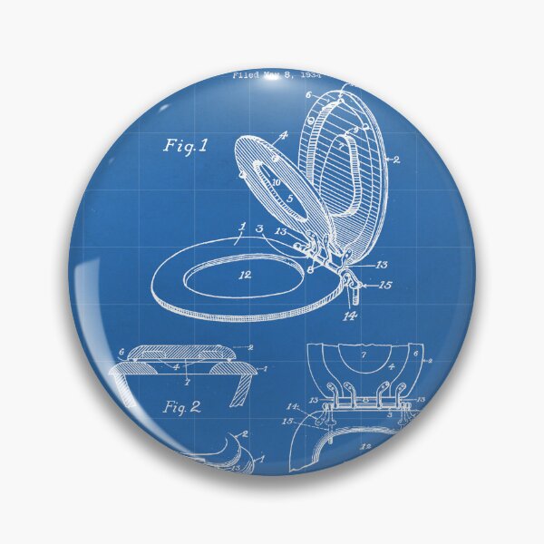 Item preview, Toilet Seat Patent - Bathroom Art - Blueprint designed and sold by patentpress.