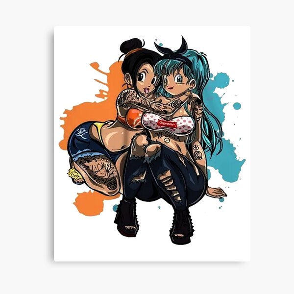 Bulma and Chichi retro Canvas Print
