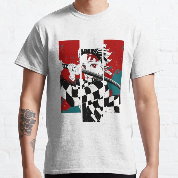 Vintage Demon Slayer Dark Fantasy Anime Personnage Tanjiro Kamado T-shirt classique