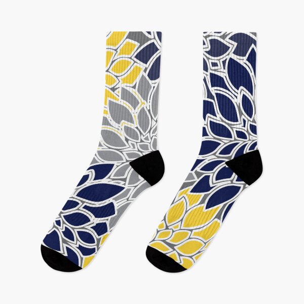 Item preview, Navy Blue, Gray and Yellow Floral Background designed and sold by DonnaSiggy.