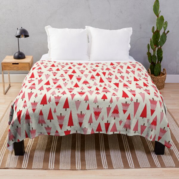 Item preview, Pine trees on the hill in reds and pinks designed and sold by FrancesPoff.