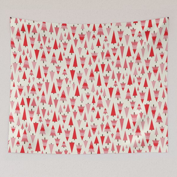 Item preview, Pine trees on the hill in reds and pinks designed and sold by FrancesPoff.
