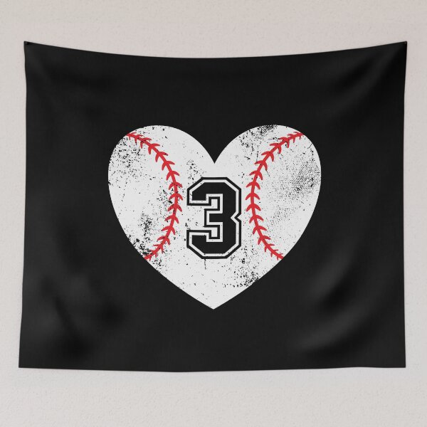 Item preview, Baseball Heart Jersey Number 3 designed and sold by AdventureTee.