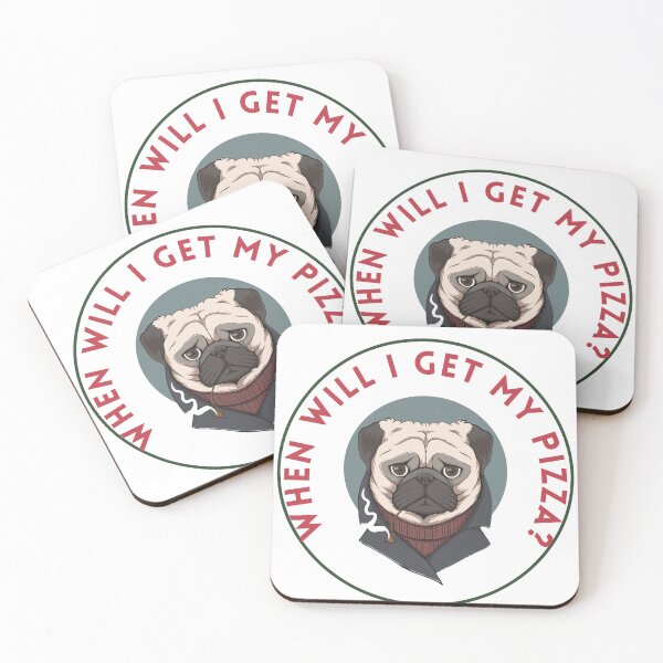 Item preview, Dog Eating Pizza Cute Pug  designed and sold by Tishndco.