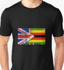 Britische Simbabwe-halbe Simbabwe halb Großbritannien-Flagge Unisex T-Shirt