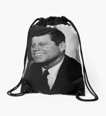 President John F. Kennedy Portrait Drawstring Bag