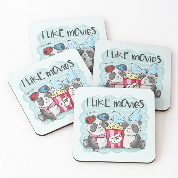 Item preview,  I Like Movies Cute Panda Couple Eating Popcorn  designed and sold by Tema EL.