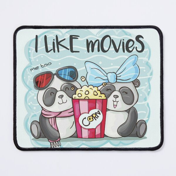 Item preview, I Like Movies Cute Panda Couple Eating Popcorn designed and sold by Tema EL.