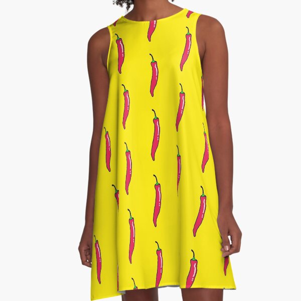 Spicy Red Hot Chili Pepper Vestido acampanado