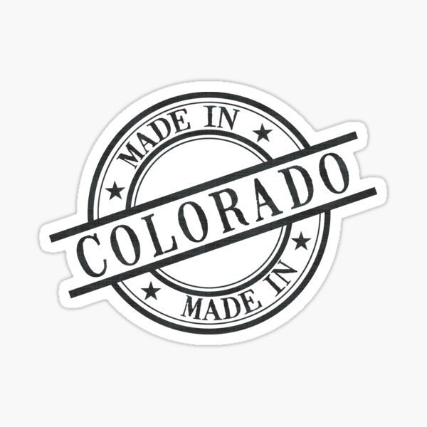 Made In Colorado Stamp Style Logo Symbol Black Sticker