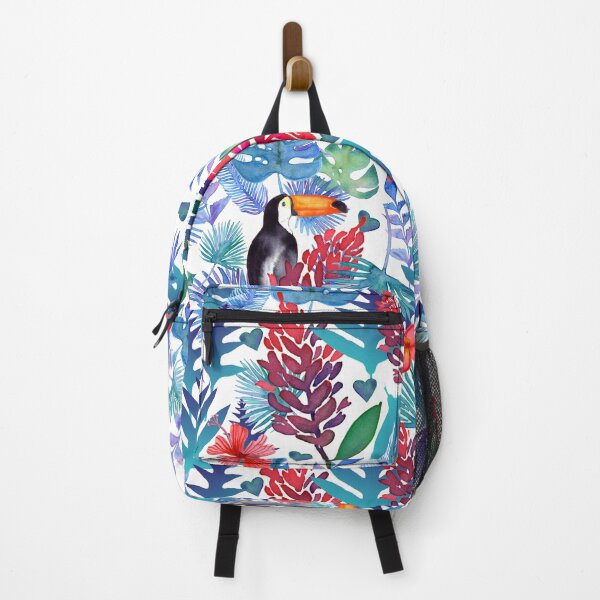 Item preview, Tropical Toucan jungle - white background designed and sold by thealohastudios.