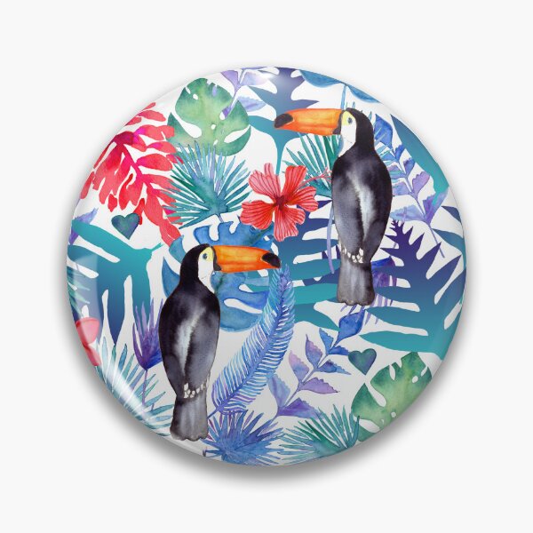 Item preview, Tropical Toucan jungle - white background designed and sold by thealohastudios.