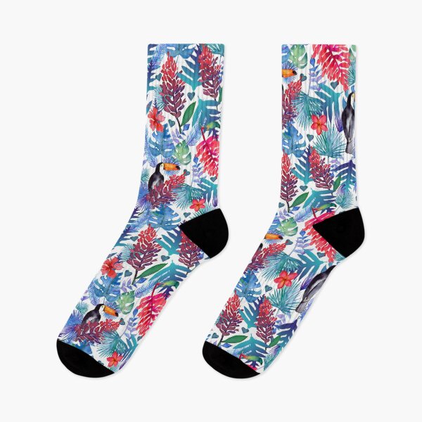 Item preview, Tropical Toucan jungle - white background designed and sold by thealohastudios.