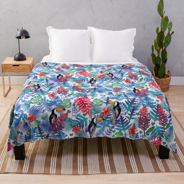 Item preview, Tropical Toucan jungle - white background designed and sold by thealohastudios.