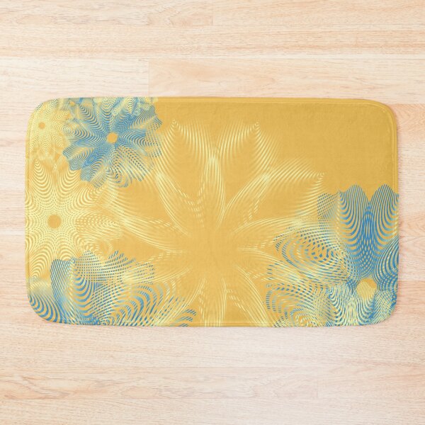 Item preview, Golden Yellow and Blue Abstract Floral designed and sold by DonnaSiggy.