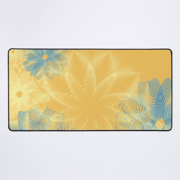 Item preview, Golden Yellow and Blue Abstract Floral designed and sold by DonnaSiggy.