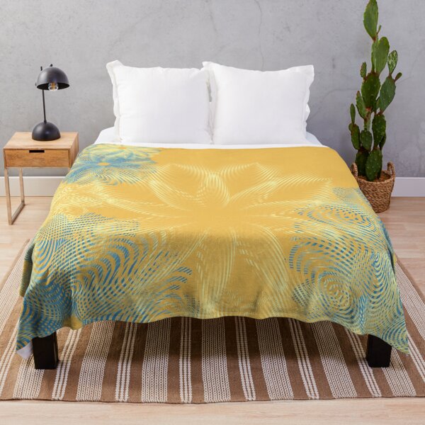 Item preview, Golden Yellow and Blue Abstract Floral designed and sold by DonnaSiggy.