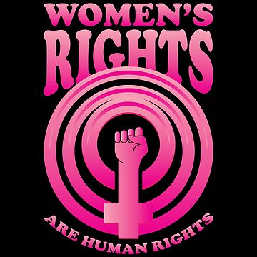 Womens Rights are Human Rights Sign Bunny ASCII Art Feminism