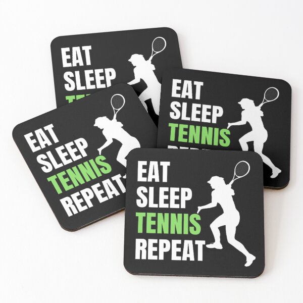 Artikelvorschau, Eat Sleep Tennis Repeat - White Green Girl 2 entworfen und verkauft von GymWearDepot.