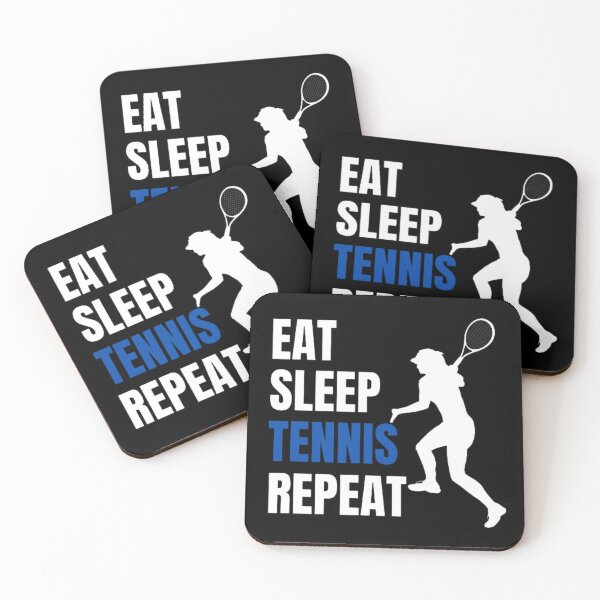 Artikelvorschau, Eat Sleep Tennis Repeat - White Blue Girl 2 entworfen und verkauft von GymWearDepot.