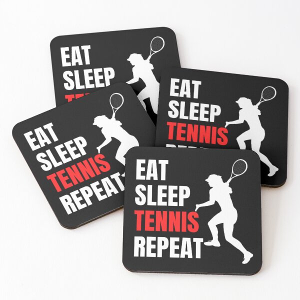 Artikelvorschau, Eat Sleep Tennis Repeat - White Red Girl 2 entworfen und verkauft von GymWearDepot.