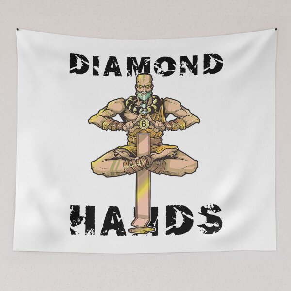 Item preview, Bitcoin Yoga Monk DIAMOND HANDS Funny Saying Quote Fun Meme designed and sold by silverconscienc.