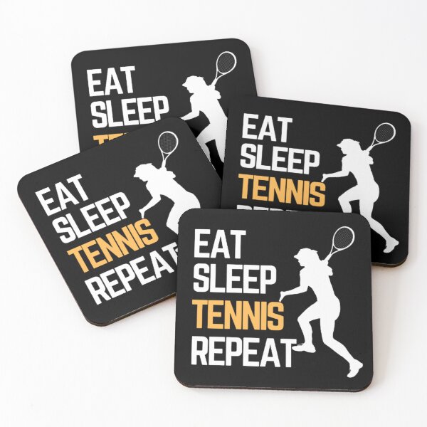 Artikelvorschau, Eat Sleep Tennis Repeat - Weißes gelbes Mädchen 4 entworfen und verkauft von GymWearDepot.