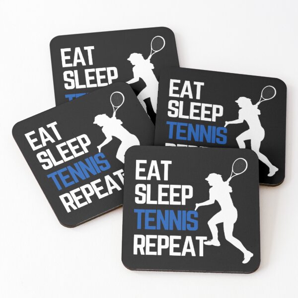 Artikelvorschau, Eat Sleep Tennis Repeat - White Blue Girl 4 entworfen und verkauft von GymWearDepot.