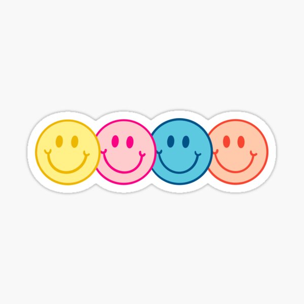 Pastel Smiley Faces  Sticker