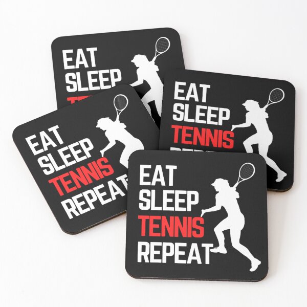 Artikelvorschau, Eat Sleep Tennis Repeat - Weißes rotes Mädchen 4 entworfen und verkauft von GymWearDepot.