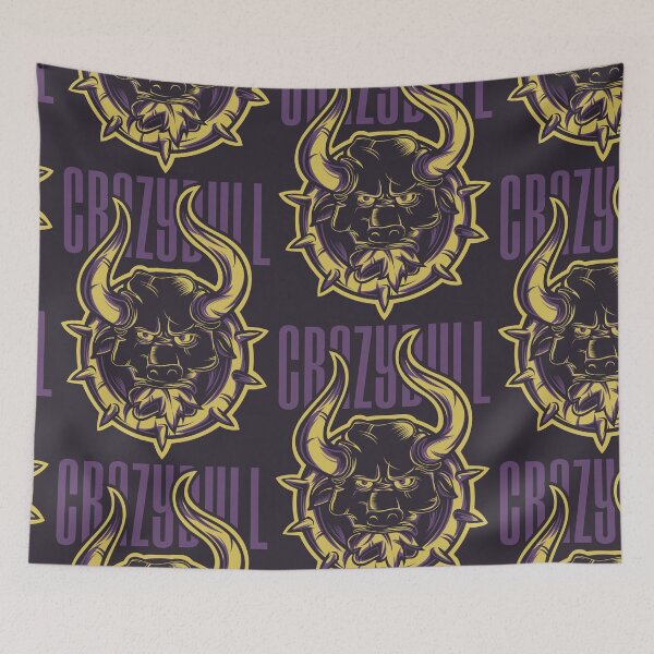 Item preview, Crazy Bull - Angry Yellow Purple Bull in Iron Ring designed and sold by The Patootoos.