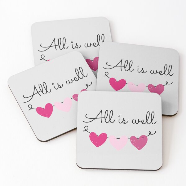 Item preview, All is well - positive affirmation with hearts designed and sold by PausePapote.