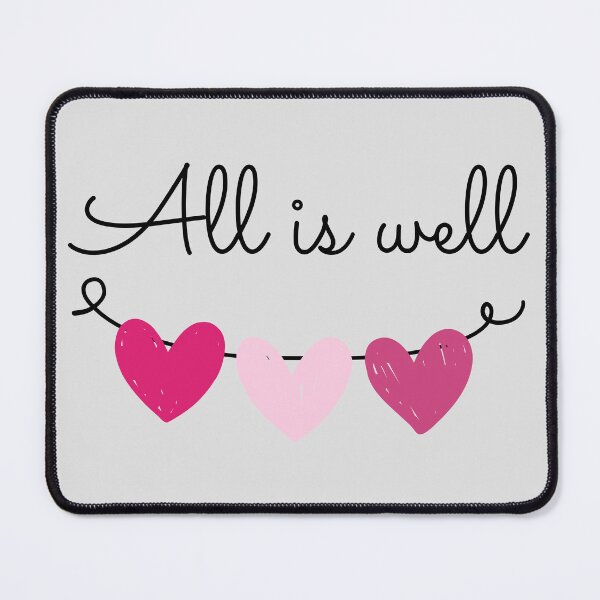 Item preview, All is well - positive affirmation with hearts designed and sold by PausePapote.