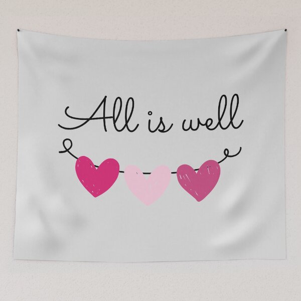 Item preview, All is well - positive affirmation with hearts designed and sold by PausePapote.