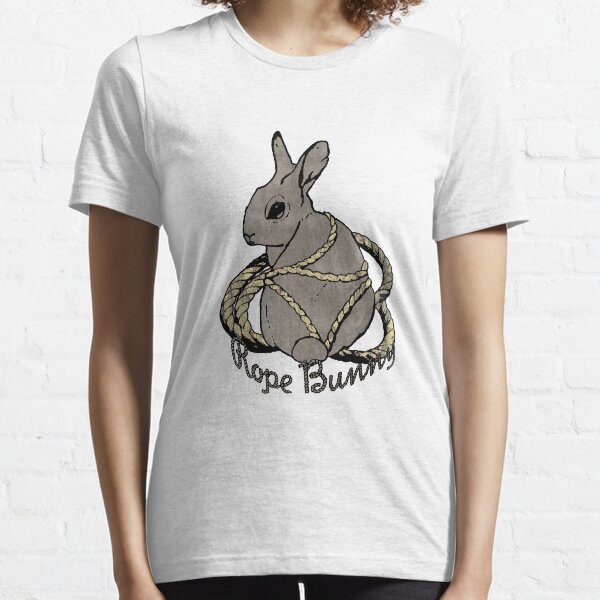 "Rope Bunny" Shibari Japanese Rope Bondage (Gray) Essential T-Shirt