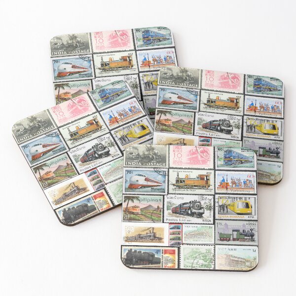 Item preview, Train Stamp Collage  designed and sold by 2AGoodHome.