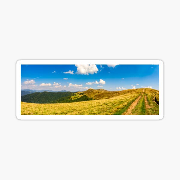 path through the Carpathian mountain ridge Sticker