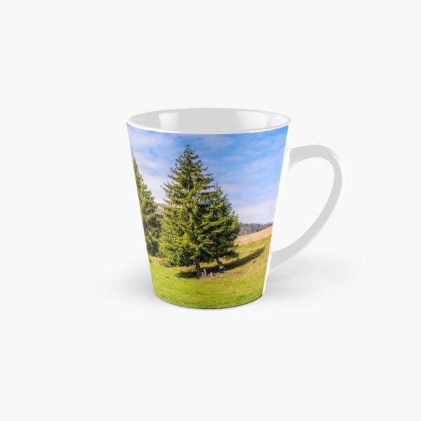 spruce forest in springtime landscape Tall Mug