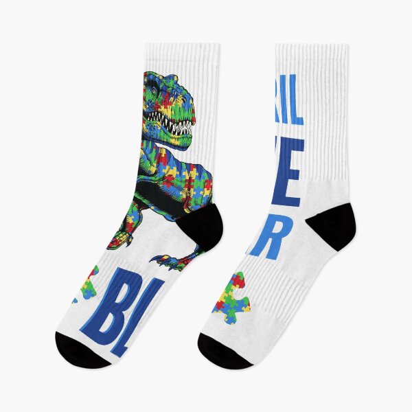Item preview, In April We Wear Blue Autism Awareness T rex Dino Boys Kids designed and sold by HaaChris-Artis.