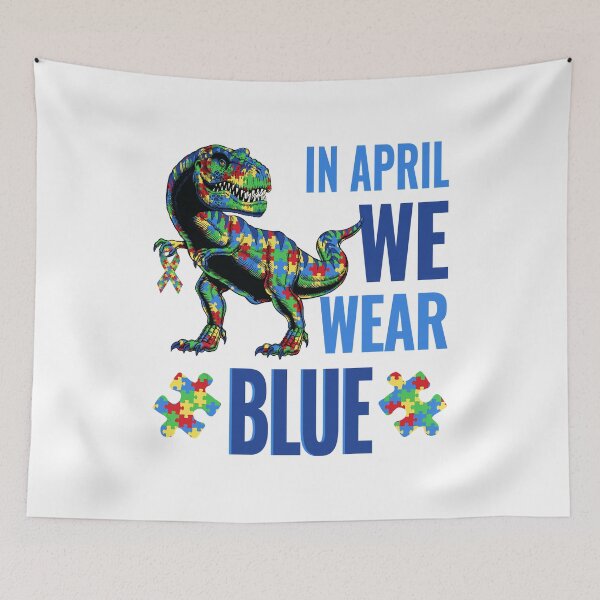 Item preview, In April We Wear Blue Autism Awareness T rex Dino Boys Kids designed and sold by HaaChris-Artis.