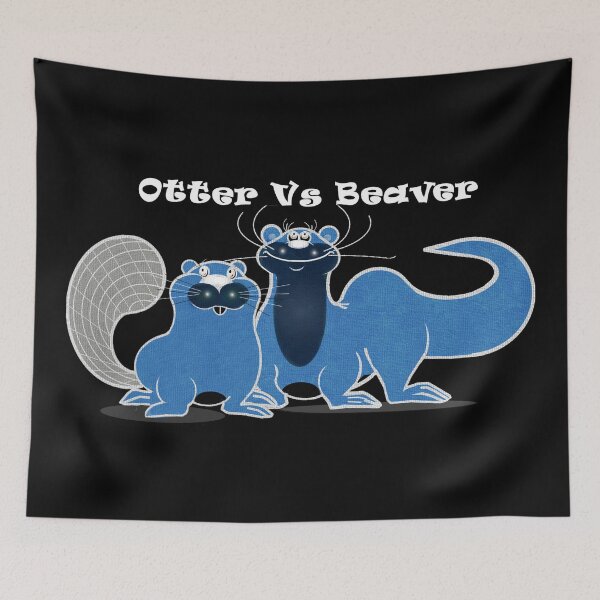 Item preview, Otter Vs Beaver ( Invert Color Effect )  designed and sold by Shirley cute art .