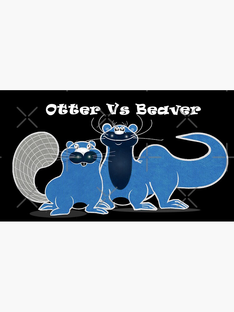 "Otter Vs Beaver ( Invert Color Effect ) " Sticker for Sale by